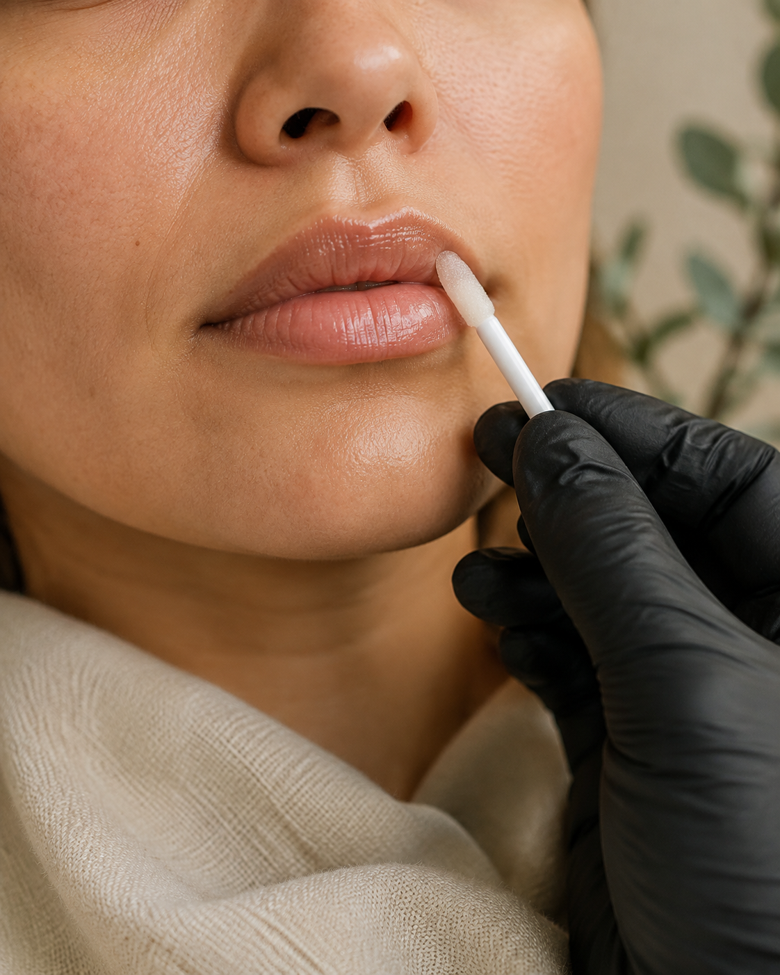 Detalle de un tratamiento hidratante de labios